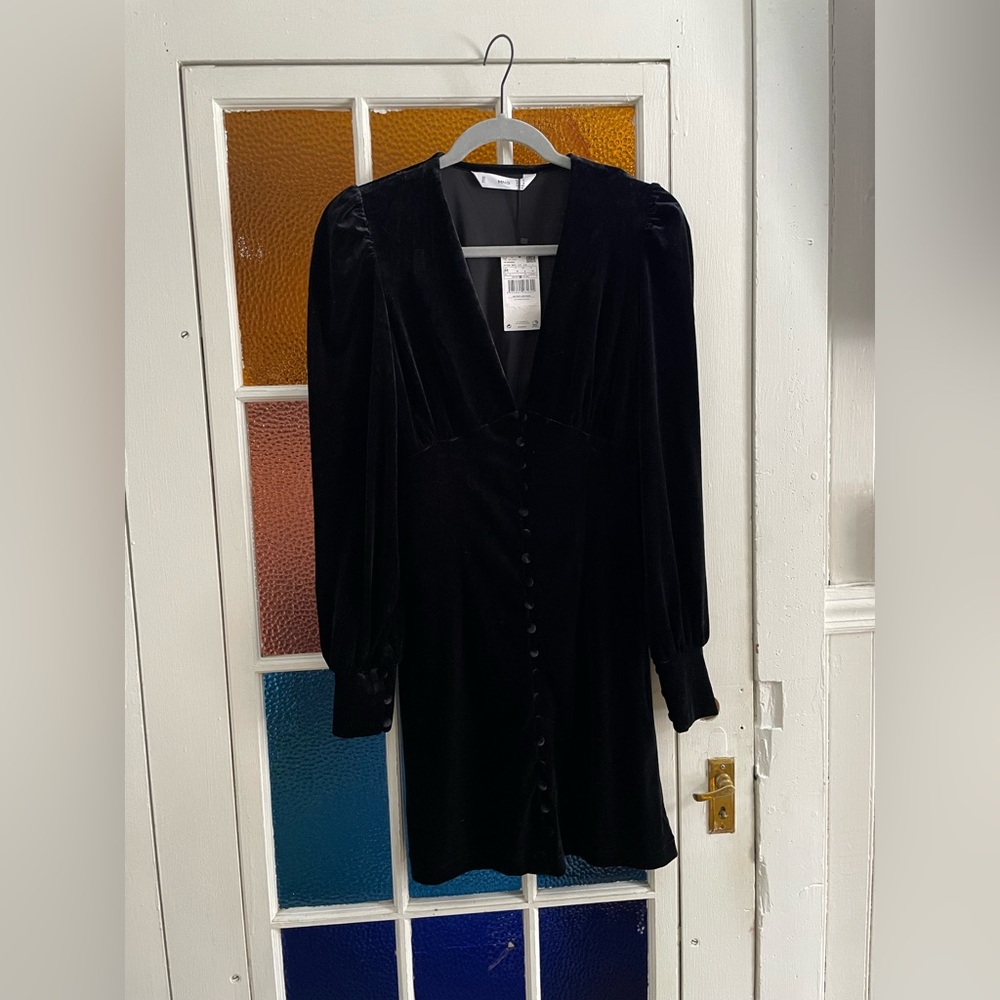 Mango Black Long Sleeve Dress